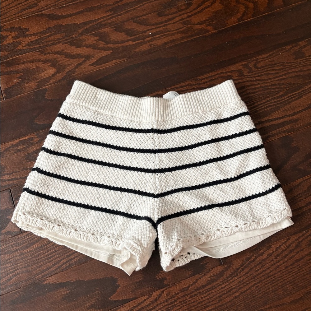 Abercrombie Kids Black and White High Waist Shorts